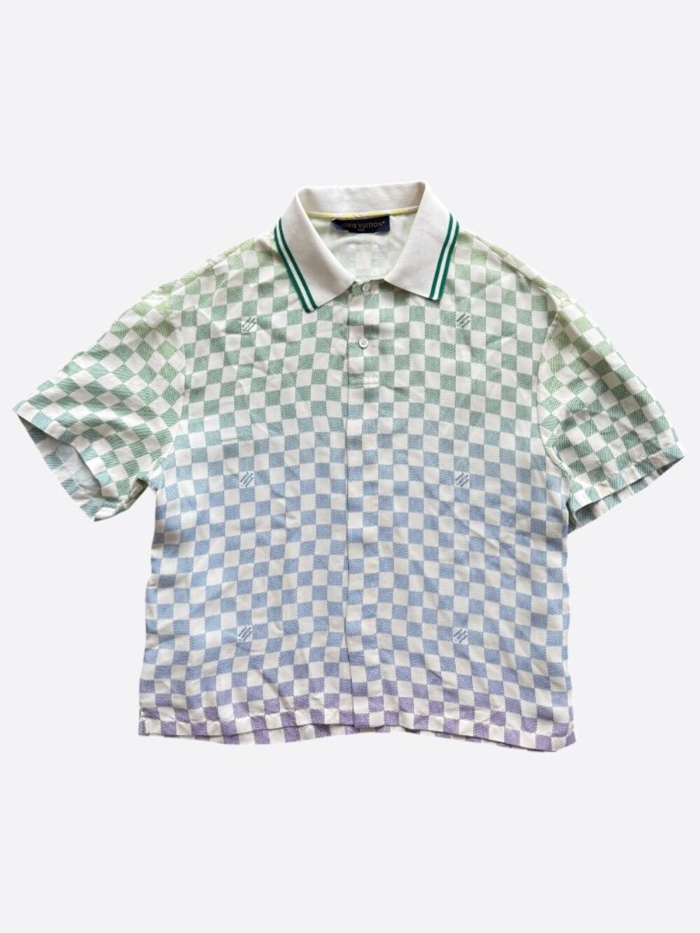 Louis Vuitton Multicolor Gradient Damier Silk Button Up Shirt